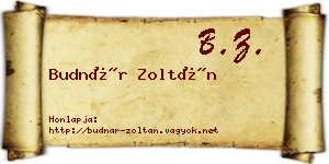 Budnár Zoltán névjegykártya