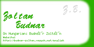 zoltan budnar business card